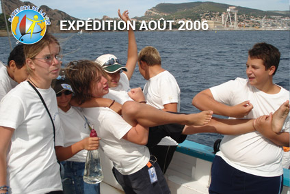 Expédition août 2006 où les matelots de la vie étaient en partenariat avec la fondation Nicolas Hulot