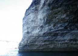 Les falaises rudes et escarpées