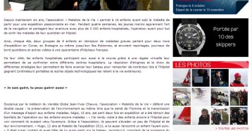 Les matelots de la vie à l’assaut du Vendée Globe, Vendeeglobe.fr 09/11/2012