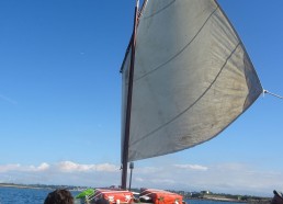 Tentative de voile sur la Baleinière