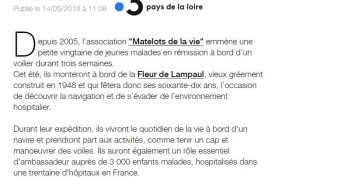 La Plaine sur Mer : les “matelots de la vie” se préparent pour leurs prochaines expéditions, France 3 14 mai 2018