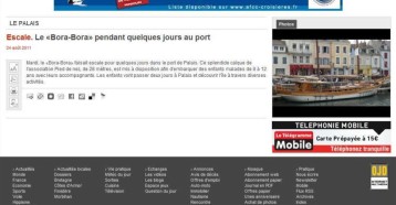 Le «Bora-Bora» pendant quelques jours au port, Le Télégramme 24/08/2011