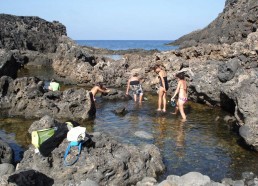 Baignade dans une piscine naturelle