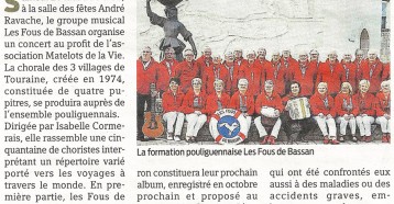 Un concert au profit des Matelots de la Vie, Presse Océan 18 Mai 2017