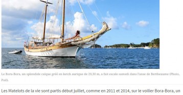 Une croisière pour les enfants malades, Le Télégramme, 28 juillet 2015