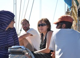 Elsa, Laurent, Flore et Yann, en réunion poste arrière