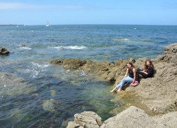 Pause sur les rochers