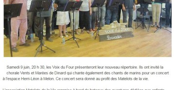 Les Voix du Four invitent Vents et Marées, Ouest France 08/06/2012