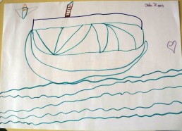 Concours dessins : Mon bateau imaginaire - Jade, 7 ans - Hôpital National de SAINT-MAURICE