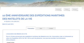 10ème anniversaire des expéditions maritimes des matelots de la vie, Ville de Pornichet 23 juillet 2016