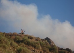 Les matelots sont arrivés sur le site d’observation du volcan