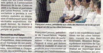 Jeunes Matelots sur Thalassa, Presse Océan, 27 octobre 2011