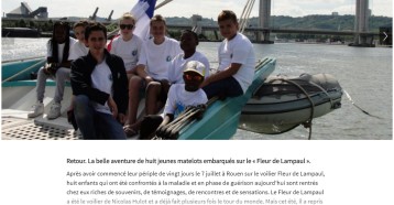 Retour sur la belle aventure de huit matelots partis en mer pendant vingt jours, Paris Normandie.fr 11 août 2016