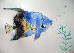 Concours dessin : Mon plus beau poisson - Daphné 13 ans - Centre Hospitalier Yves Le Fol Saint-Brieuc - Première position : 7 points