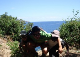 Régis, Maxime et Seydy à Panarea