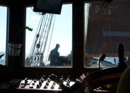 La vue depuis la cabine de pilotage