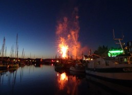 Le feu d’artifice du 14 juillet vu depuis notre bateau