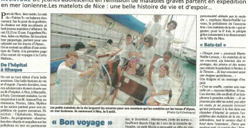 Sur les traces d’Ulysse, Nice Matin 11 juillet 2010