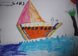 Concours dessins : Mon bateau imaginaire - Maïnouna, 6 ans - Hôpital ANDRE MIGNOT - LE CHESNAY VERSAILLES