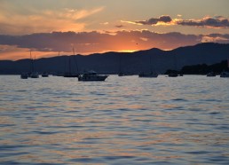 Joli coucher du soleil sur les îles de Lérins