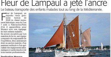 Palavas-les-Flots, Le navire Fleur de Lampaul a jeté l’ancre, Midi Libre 02/08/2017
