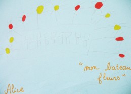 Concours dessins : Mon bateau imaginaire - Alice, Mon bateau Fleurs - Centre Hospitalier Yves Le Fol Saint-Brieuc