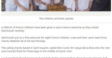 Dartmouth plays host to children from a French charity, Herald Express, 24 juillet 2015