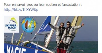Skippers Macif soutiennent les Matelots de la Vie, Facebook Macif Solidarité Mer, 26/03/2014
