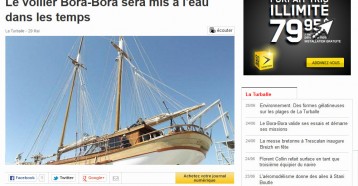 Le voilier Bora-Bora sera mis à l’eau dans les temps, Ouest France, 29/05/2014