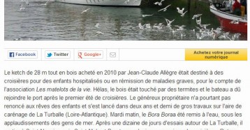 Le Bora Bora embarquera à nouveau les petits malades, Ouest France, 06/06/2014