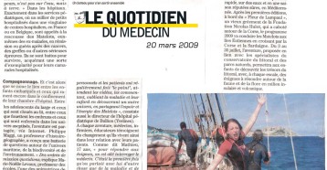 Un bateau pour soigner les enfants et la planète, Le quotidien du médecin 20 mars 2009