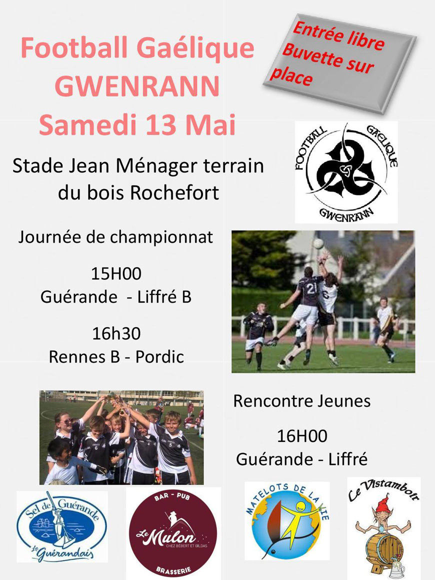 Affiche championnat foot gaélique 13 mai 2017