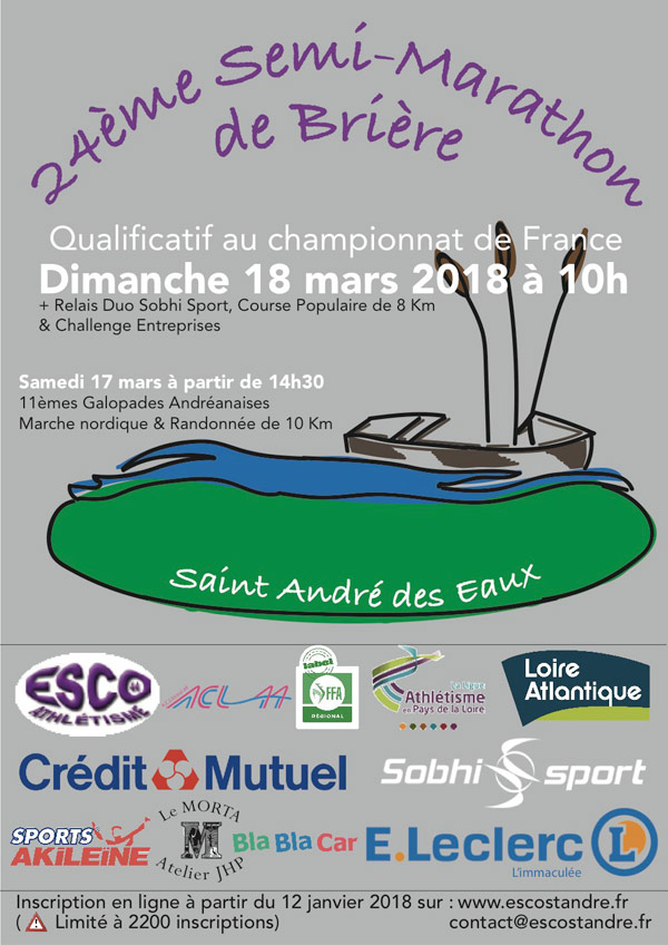 Affiche du Semi-Marathon Brière 2018