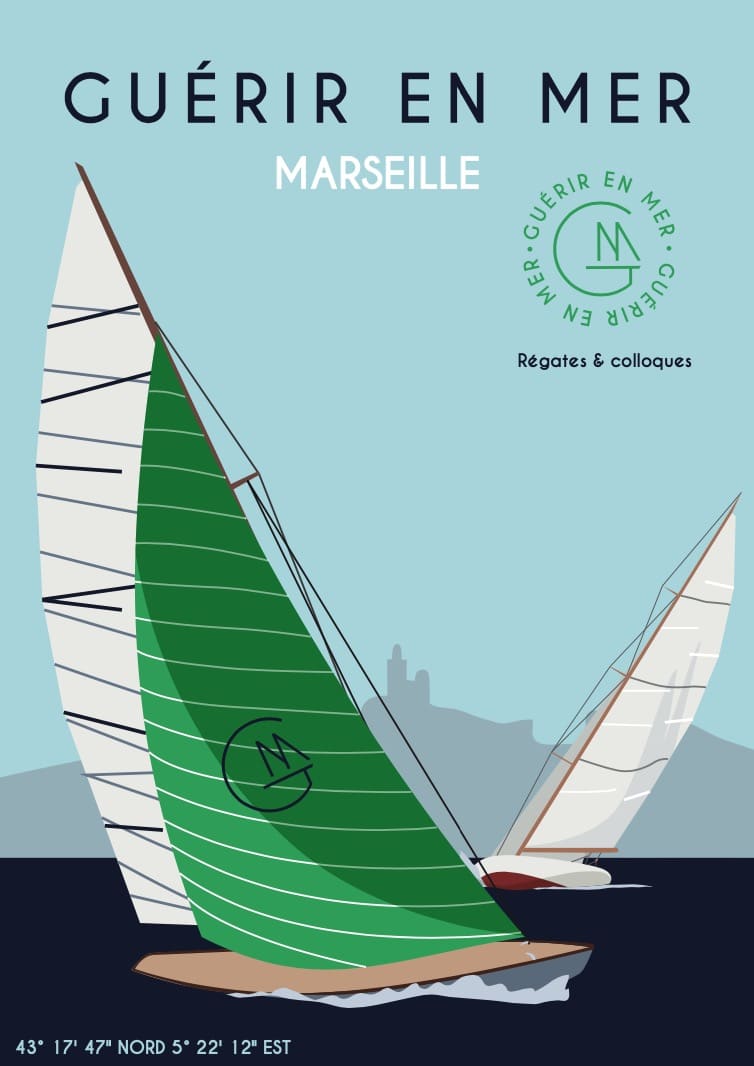 Affiche Guérir en Mer, colloque et frégate à Marseille les 3 et 4 octobre 2020