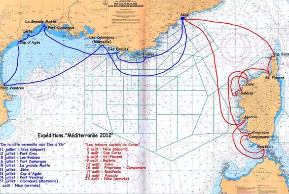 Carte des expéditions 2012