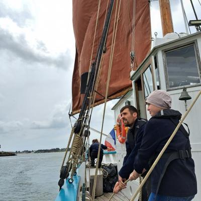Choquage de la voile avec Elsa.