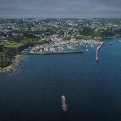 Vue du bateau au départ de Groix.