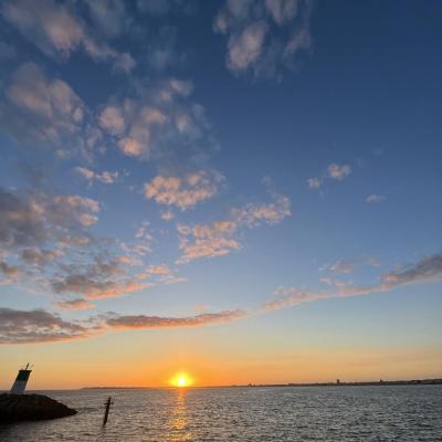 Coucher de soleil au port de Pornichet